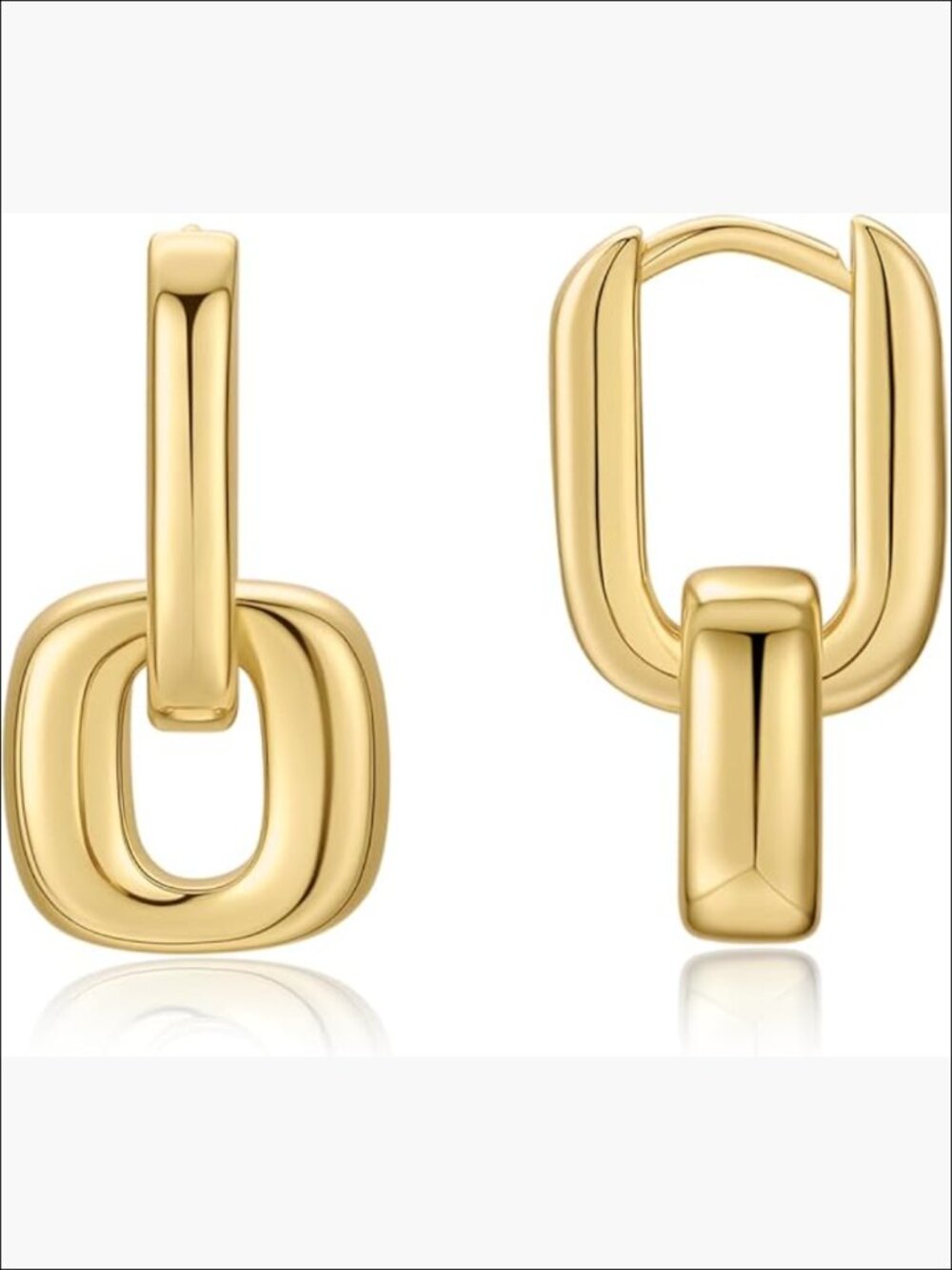 18K Gold Plated Chunky Hoop Earrings for Women Fashion Thick Gold Hoops Set - Picture 1 of 7